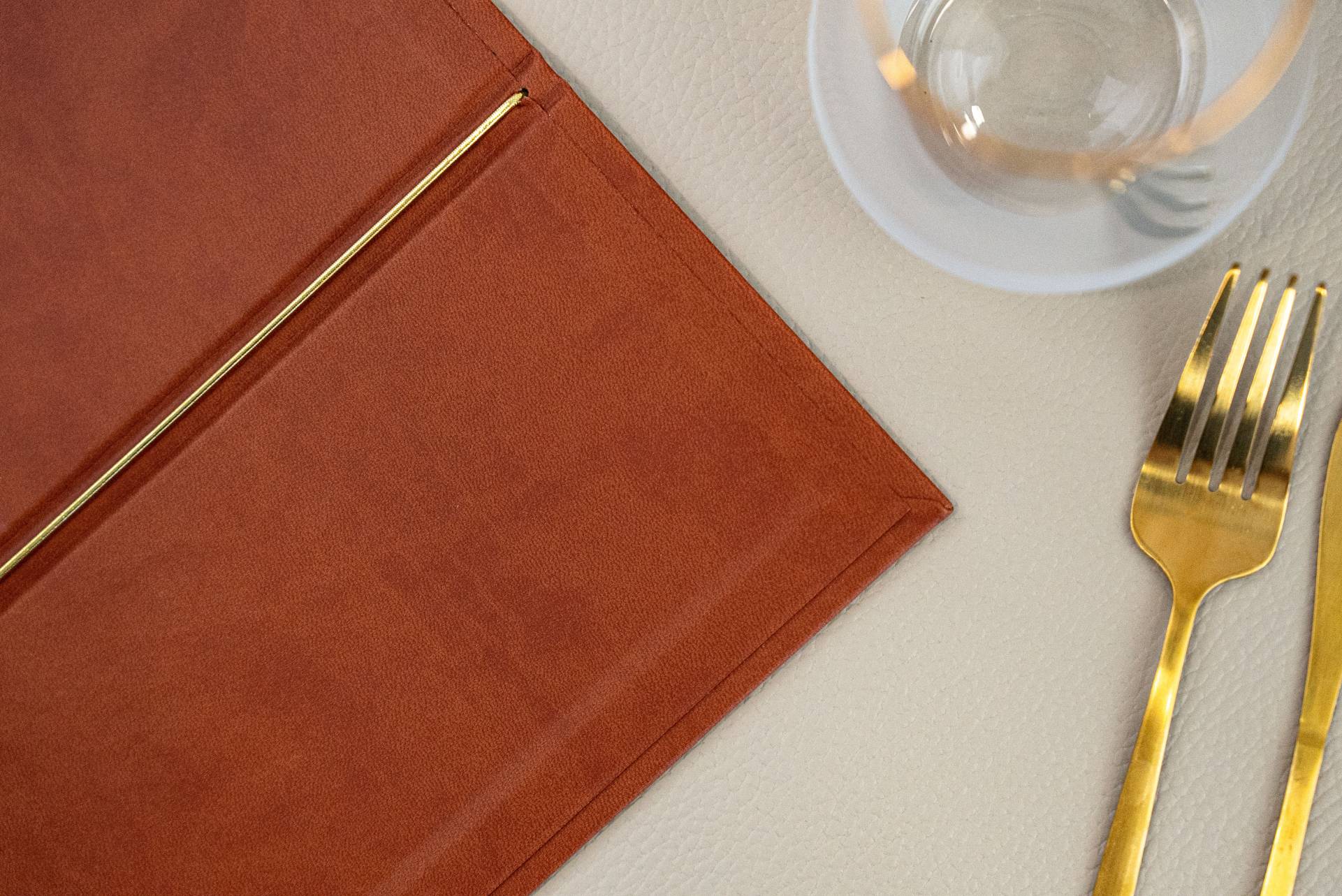 hard cover menu wine regno di morea